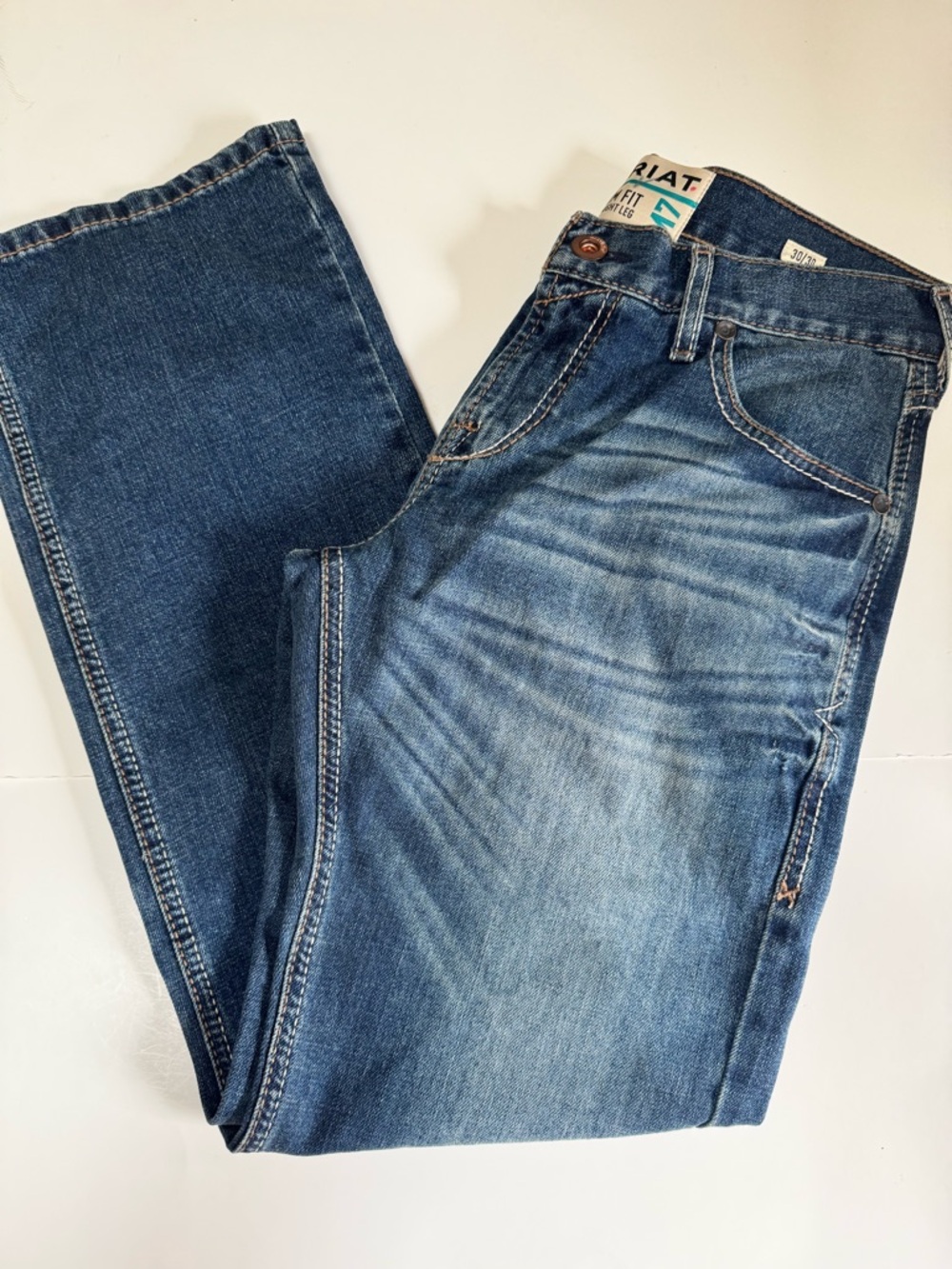 NWT! Ariat M7 Mens Slim Fit  Straight Leg Jeans 30x30 Work Stretch Denim Blue